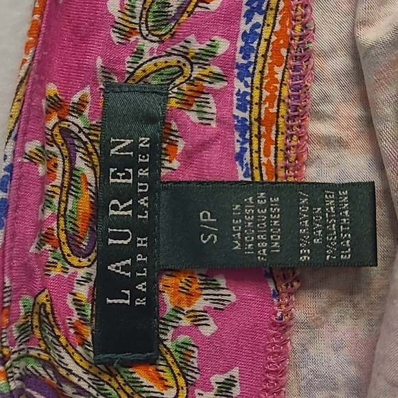 Ralph Lauren, pink patterned, long-sleeve, soft, stretchy top - Picture 6 of 6